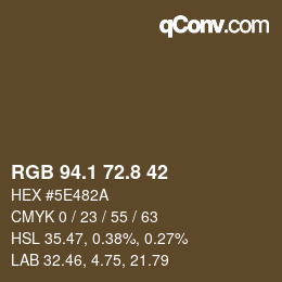 Color code: RGB 94.1 72.8 42 | qconv.com