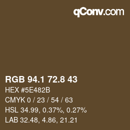 Color code: RGB 94.1 72.8 43 | qconv.com