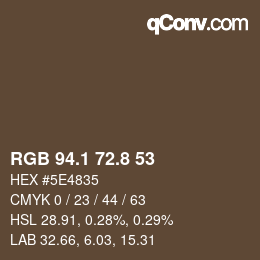 Color code: RGB 94.1 72.8 53 | qconv.com