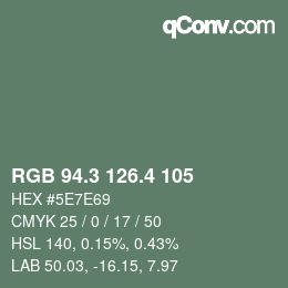 カラーコード: RGB 94.3 126.4 105 | qconv.com