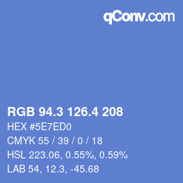 カラーコード: RGB 94.3 126.4 208 | qconv.com