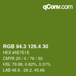 カラーコード: RGB 94.3 126.4 30 | qconv.com