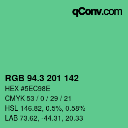 カラーコード: RGB 94.3 201 142 | qconv.com