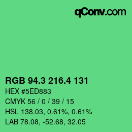 カラーコード: RGB 94.3 216.4 131 | qconv.com