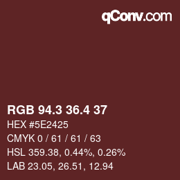 カラーコード: RGB 94.3 36.4 37 | qconv.com