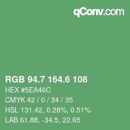 カラーコード: RGB 94.7 164.6 108 | qconv.com