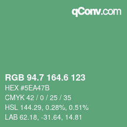 カラーコード: RGB 94.7 164.6 123 | qconv.com