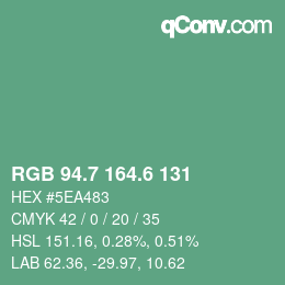 カラーコード: RGB 94.7 164.6 131 | qconv.com