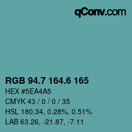 カラーコード: RGB 94.7 164.6 165 | qconv.com