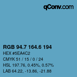 カラーコード: RGB 94.7 164.6 194 | qconv.com