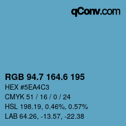 カラーコード: RGB 94.7 164.6 195 | qconv.com