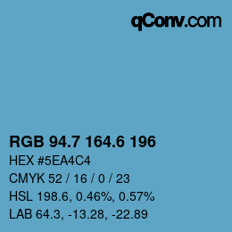 カラーコード: RGB 94.7 164.6 196 | qconv.com