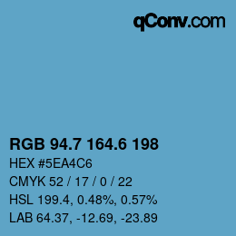 カラーコード: RGB 94.7 164.6 198 | qconv.com