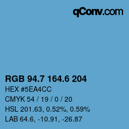 カラーコード: RGB 94.7 164.6 204 | qconv.com