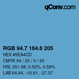 カラーコード: RGB 94.7 164.6 205 | qconv.com