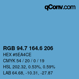 カラーコード: RGB 94.7 164.6 206 | qconv.com