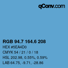 カラーコード: RGB 94.7 164.6 208 | qconv.com