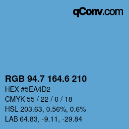 カラーコード: RGB 94.7 164.6 210 | qconv.com