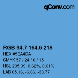 カラーコード: RGB 94.7 164.6 218 | qconv.com