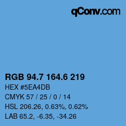 カラーコード: RGB 94.7 164.6 219 | qconv.com