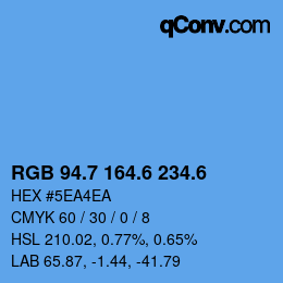 カラーコード: RGB 94.7 164.6 234.6 | qconv.com