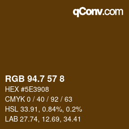 カラーコード: RGB 94.7 57 8 | qconv.com
