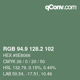 Color code: RGB 94.9 128.2 102 | qconv.com