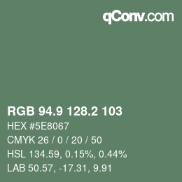 Color code: RGB 94.9 128.2 103 | qconv.com