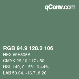 Color code: RGB 94.9 128.2 106 | qconv.com