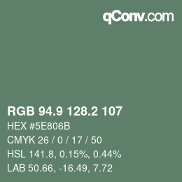 Color code: RGB 94.9 128.2 107 | qconv.com