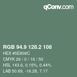 Color code: RGB 94.9 128.2 108 | qconv.com
