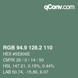 Color code: RGB 94.9 128.2 110 | qconv.com