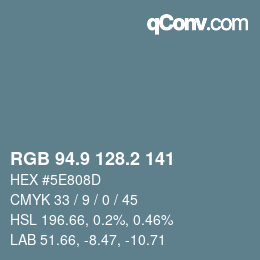 Color code: RGB 94.9 128.2 141 | qconv.com