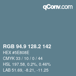 Color code: RGB 94.9 128.2 142 | qconv.com