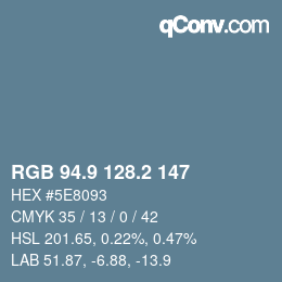 Color code: RGB 94.9 128.2 147 | qconv.com