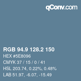 Color code: RGB 94.9 128.2 150 | qconv.com