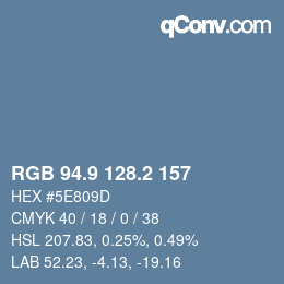 Color code: RGB 94.9 128.2 157 | qconv.com