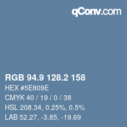 Code couleur: RGB 94.9 128.2 158 | qconv.com