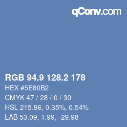 Color code: RGB 94.9 128.2 178 | qconv.com