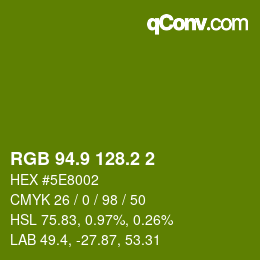 カラーコード: RGB 94.9 128.2 2 | qconv.com
