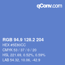 Color code: RGB 94.9 128.2 204 | qconv.com