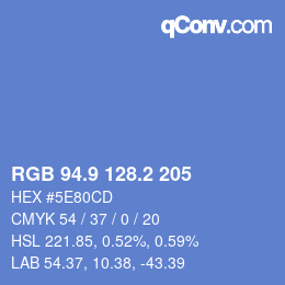 カラーコード: RGB 94.9 128.2 205 | qconv.com