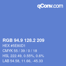 カラーコード: RGB 94.9 128.2 209 | qconv.com