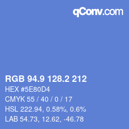 Color code: RGB 94.9 128.2 212 | qconv.com