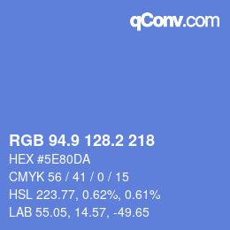 Color code: RGB 94.9 128.2 218 | qconv.com