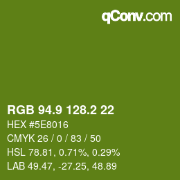 カラーコード: RGB 94.9 128.2 22 | qconv.com