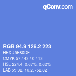 Color code: RGB 94.9 128.2 223 | qconv.com
