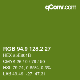 カラーコード: RGB 94.9 128.2 27 | qconv.com