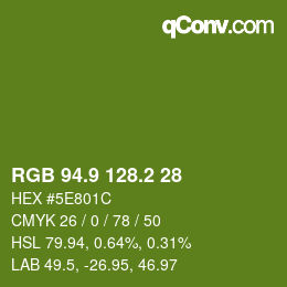 カラーコード: RGB 94.9 128.2 28 | qconv.com