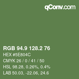 Color code: RGB 94.9 128.2 76 | qconv.com